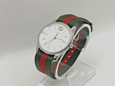 Gucci G-Timeless Silver Dial Green and Red Nylon Strap Watch 38mm YA1264236 picture