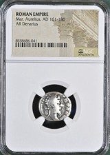 Emperor Marcus Aurelius Silver Denarius 161-180AD NGC Genuine Ancient Roman Coin picture