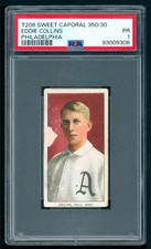 1909-11 T206 Sweet Cap Portrait - Eddie Collins HOF PSA 1 CREASE-FREE Eye Appeal picture