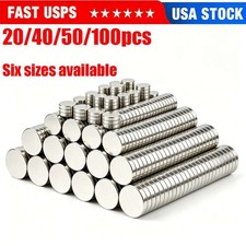 20/50/100pc Neodymium Disc Magnets Small Strong Assorted Sizes for Crafts Office picture