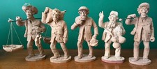Vintage Lot 5 Ivan Brasil Terracotta Clay Sculpture - Brazilian Folk Art Figures picture