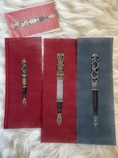 Vintage Sharon G Hand Painted Needlepoint Canvases Fountain Pen Trio Lot EGA picture