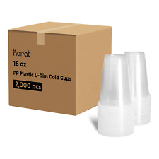 Karat 16oz PP Plastic U-Rim Cold Cups (95mm) - 2,000 ct, C1011 (Karat) picture