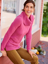 TALBOTS Cowlneck Diamond Tweed Pullover Sweater Pink Size Mp picture