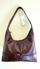 Vintage ETIENNE AIGNER Oxblood Burgundy Smooth Leather Hobo Shoulder Bag NWT picture