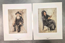 Rare Edna Hibel Old Man with Beard & Spinner Numbered Print Lot 1988 Unframed picture