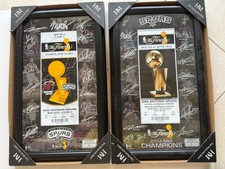 Pair Highland Mint Framed San Antonio Spurs 2013-14 NBA Finals Signature Tickets picture