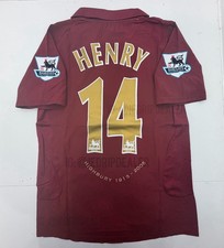 2005/06 Arsenal Home Retro Jersey Henry #14 Highbury Vintage Iconic Burgundy picture