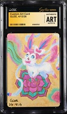 CGC AUTHENTIC ART AUTO 10 Custom Card GLEE Signature Slyveon With Flower Pokémon picture