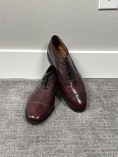 ALLEN EDMONDS Park Avenue Cap Toe Burgundy Oxblood Oxford Shoes Sz 12 D USA Made picture
