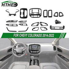 19pc Full Interior Console Dash Cover Trim Kit For Chevy Colorado 14+ Black Wood picture