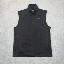 Patagonia Better Sweater Vest Mens Large Black Charcoal Gray Full Zip Fleece L picture