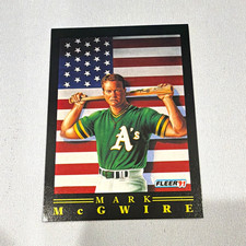 Fleer 1991 Fleer Mark McGwire All American Insert #4 of 12 A's Baseball Card picture