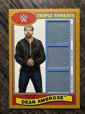 Dean Ambrose 2018 Topps Heritage WWE Triple Mat Relic Gold /10 picture