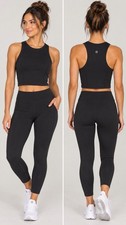 Lululemon Black High Neck Cropped Tank Top Women's Size 4 NWT Athletic Yoga picture