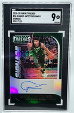 /25 Giannis Antetokounmpo AUTO SGC 9 2018-19 Threads Signage GOLD Autograph SP picture