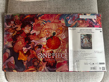Bandai Namco One Piece CCG Playmat Flame-Flame Fruit Ace/Luffy 23.6x13.8 picture