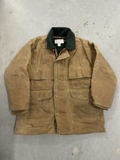 VTG Filson Tin Cloth Jacket Style 61N Size 42 With Wool Snap-In Vest Liner Faded picture