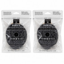 Earth Therapeutics PURIFY Cellulose Body Sponge Bamboo Charcoal 2 Pack New picture