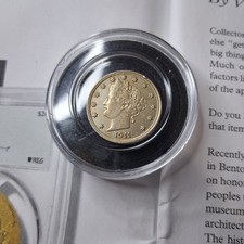 1911 Liberty Head V Nickel 5 Cents With 'Cents' Coin.  High AU-Low MS Condition picture