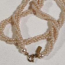 Marvella 3 Strand Twisted Faux Pearl Choker 16