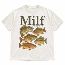 Man I Love Fish Shirt Funny Fish Meme Vintage Fishing Fish Lover Graphic T-Shirt picture