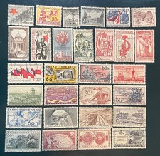 CZECHOSLOVAKIA postage stamps lot of 29 different old commemoratives picture