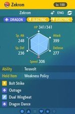 Pokemon Scarlet and Violet 6iv Shiny Max EV Zekrom picture