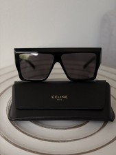 Authentic CELINE CL40092I Rectangle Sunglasses Black Plastic Frame Gray Tinted picture