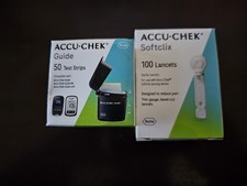 50 Accu-Chek Guide Blood Glucose Test Strips+ 100  Softclix lancet.Exp 11/3/2027 picture