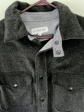 GUSTIN shaggy Alpaca CPO shirt #34. New, Never Worn. Large picture