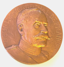 FRENCH MEDAL F. FOCH MARECHAL DE FRANCE, JUSTICE LIBERTE, LE GASTELOIS, 1918 v/g picture