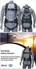 AFP Fall Protection Full-Body Premium Safety Harness, 8” Thick Support Belt picture