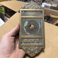 Large Holabird Roche Bronze Hotel Sherman Chicago Call Button Plate Antique Down picture