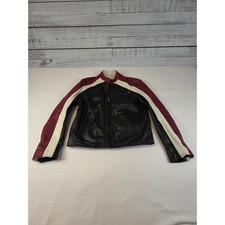 Vintage Wilsons Leather M Julian Colorblock Biker Racer Jacket Black Red White M picture