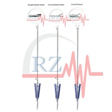 3 PIECES MIS T/C NEEDLE HOLDERS FORCEP & SCISSOR STRAIGHT-CURVED CARDIAC SURGERY picture