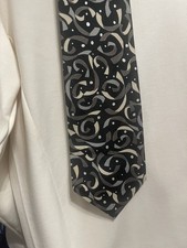 Mulberry Thai Silk Necktie Abstract confetti swirl pattern Vintage picture