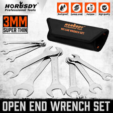 9PC Super-Thin Open End Wrench Set Rolling Pouch SAE Slim Spanner 1/4