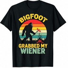 Sasquatch Stole My Hot Dog Bigfoot Shirt Funny Cryptid Camping BBQ Humor Tee picture
