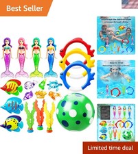 Pool Diving Toys Games - 20PCS Swimming Mermaid Pool Toys with Dive Rings Gem... picture