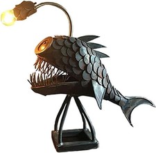 Steampunk Angler Light - Vintage Iron Handmade LED Night Light, Desktop Ornam... picture