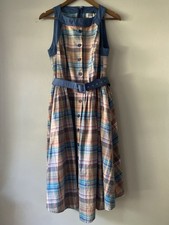 Unique Vintage Women’s Belted Plaid Dress, 50’s Retro, Rockabilly, Size 1x 16 picture