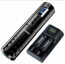 MAST Wireless Tattoo Pen Machine Black w/ Rechargeable Battery Charger Display picture