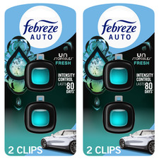 Febreze AUTO Car Air Freshener Vent Clip Unstopables Fresh 2-Pack picture