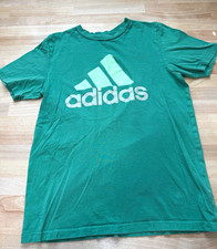 Adidas Youth Green Logo Graphic Print T-Shirt Regular Fit Crew Neck Size M picture