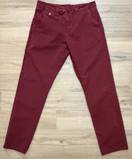 Barbour Pants Mens Slim Fit Burgundy Red Utility Chino Trousers  32 x 32 picture