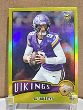 Topps Chrome 2025 J.J. McCarthy Vikings 1975 Topps Yellow Refractor /275 picture