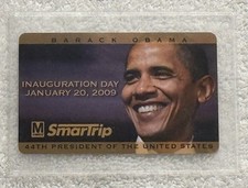 Rare Barack Obama 2009 Inauguration Collectible DC Metro SmarTrip Card Plastic picture
