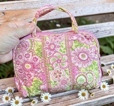 Vera Bradley Petal Pink Floral Makeup Cosmetics Toiletries Bag Y2K Vintage picture