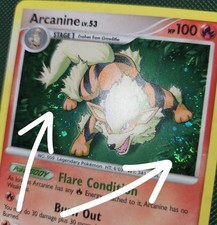 INSANE FART DOUBLE WHOLE SWIRL 🌀💫 LP Arcanine 1/111 Rising Rivals Pokémon Card picture